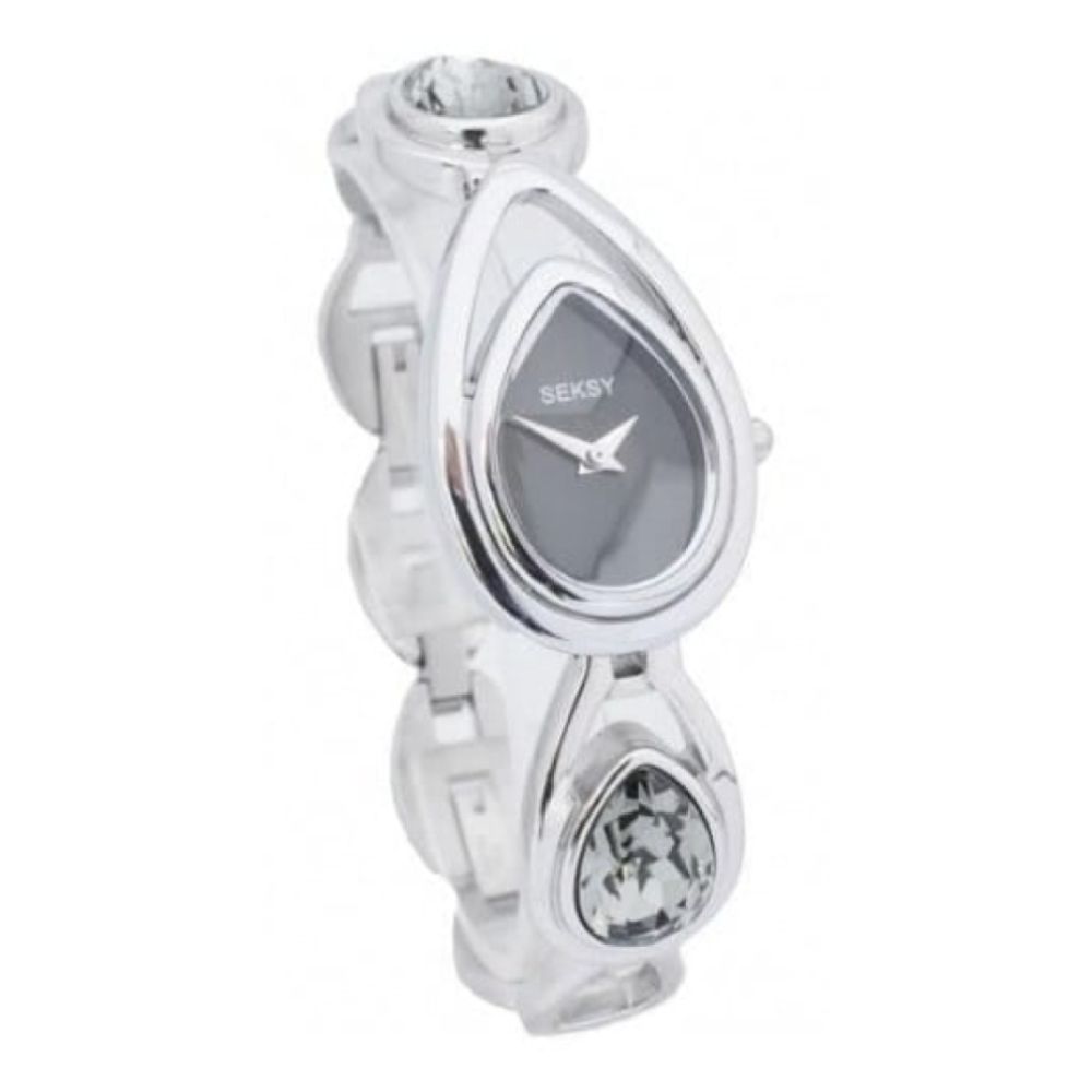 Stainless Steel Stone Set Tear Drop Shape Watch