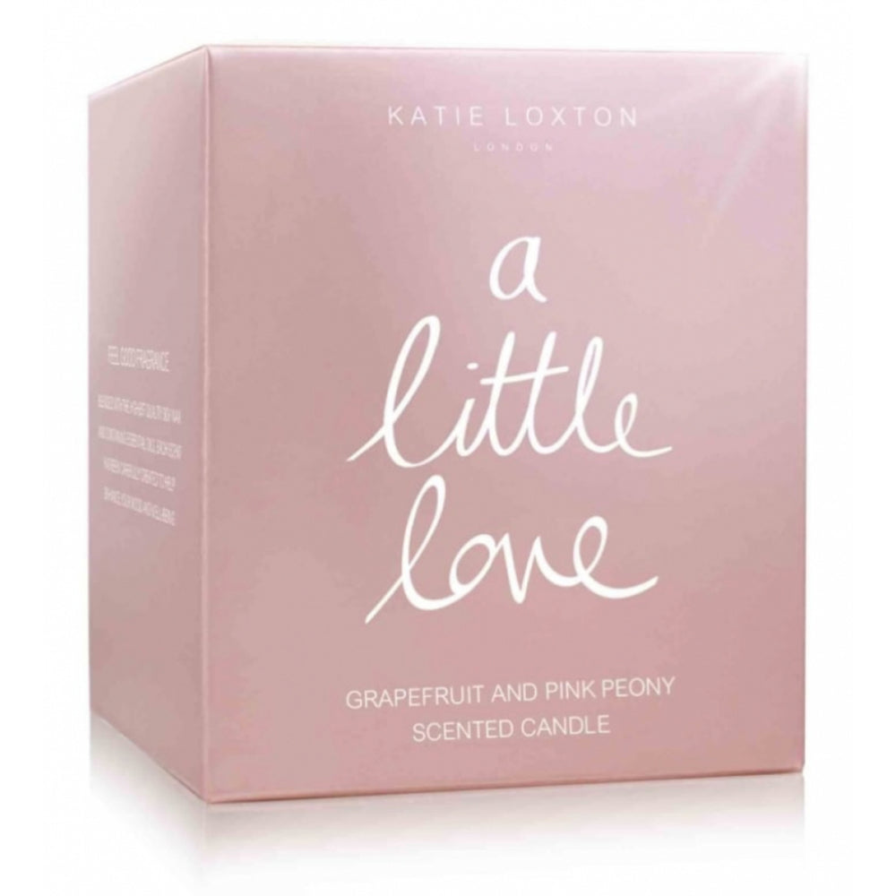 A Little Love - Grapefruit And Pink Peony - Small Metallic Rose Gold Written Word Candle
