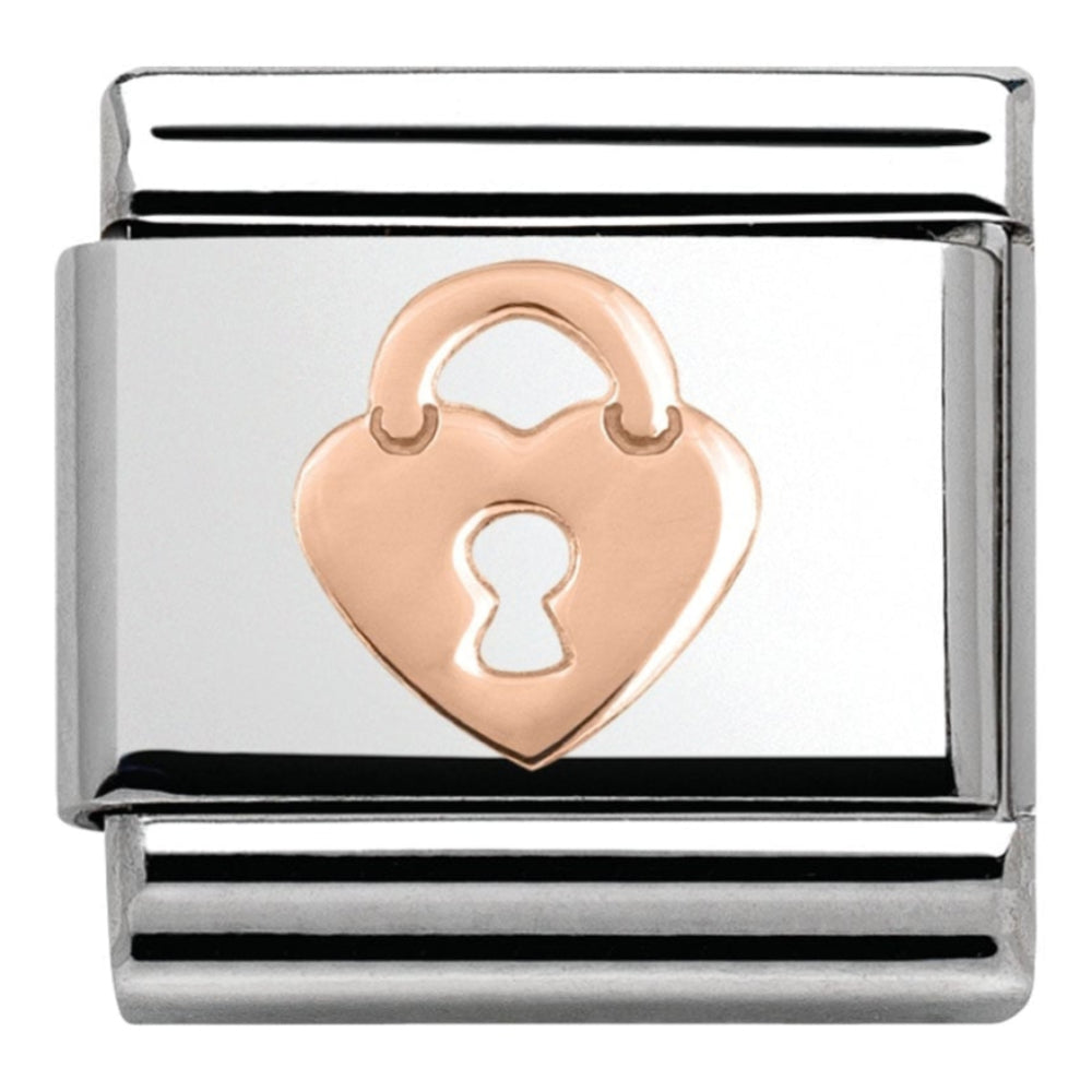 Classic Rose Heart Padlock Link