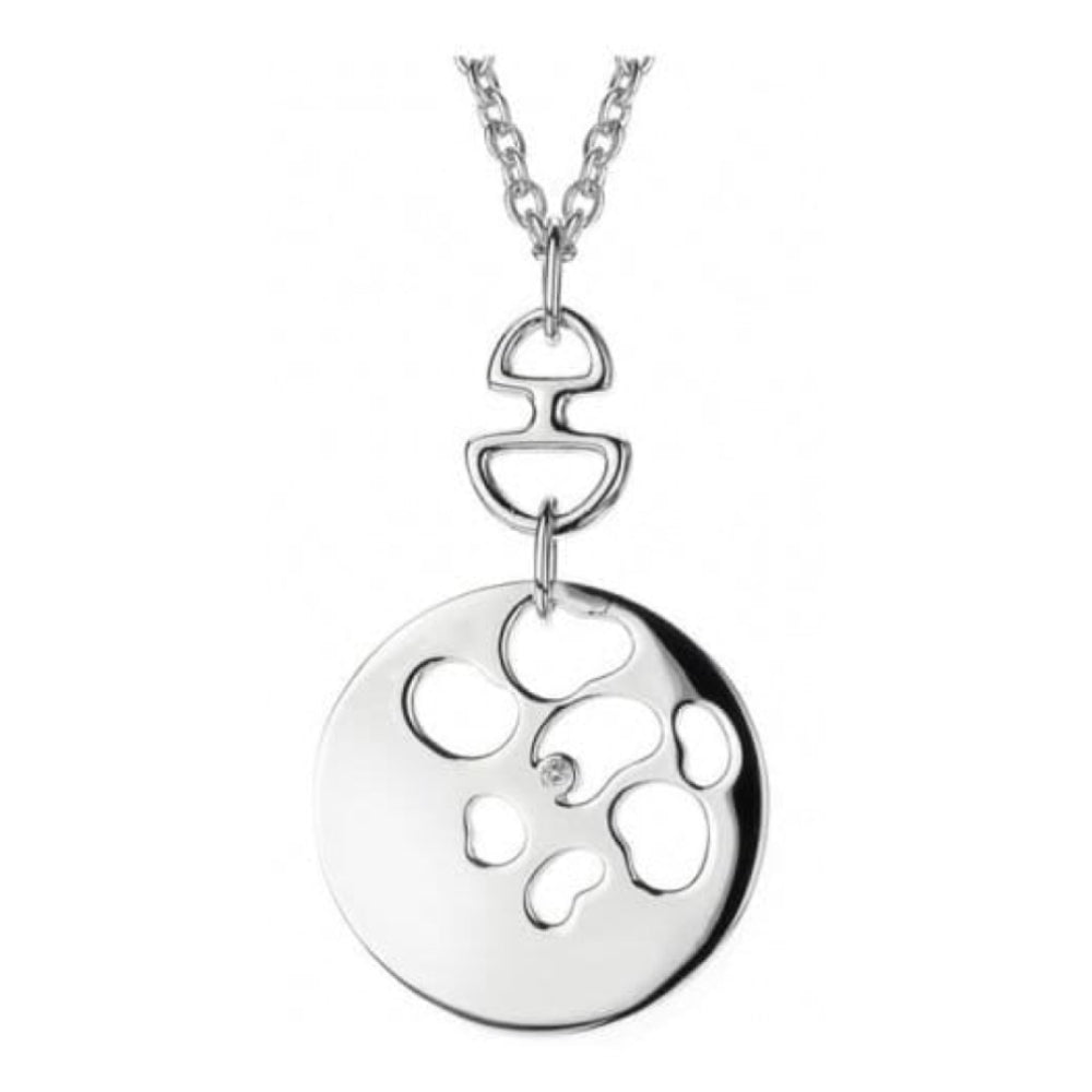 Ladies Silver Selene With Diamond Pendant Necklace