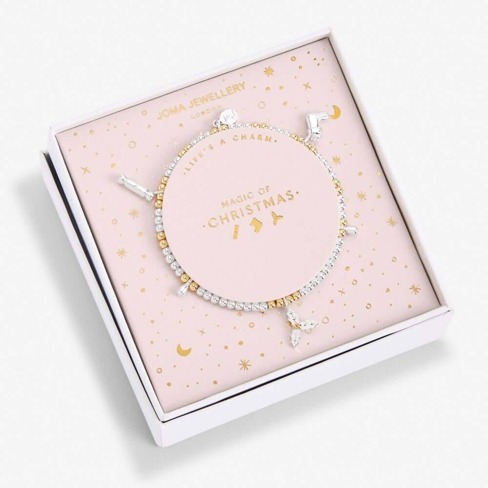 Life's A Charm | Magic Of Christmas | Silver And Gold | Charm Bracelet | 17.5cm Stretch