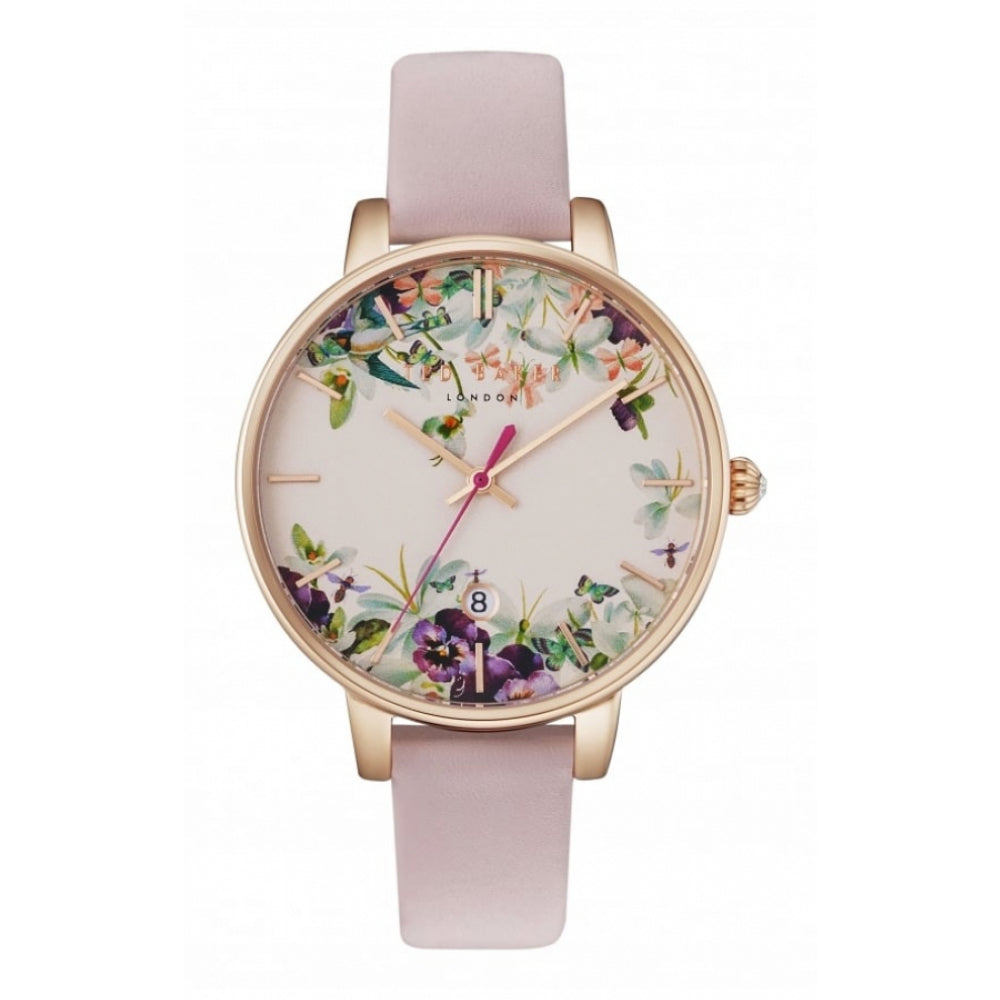 Rose Gold Plated Dial & Pink Leather Strap Ladies Wristwatch