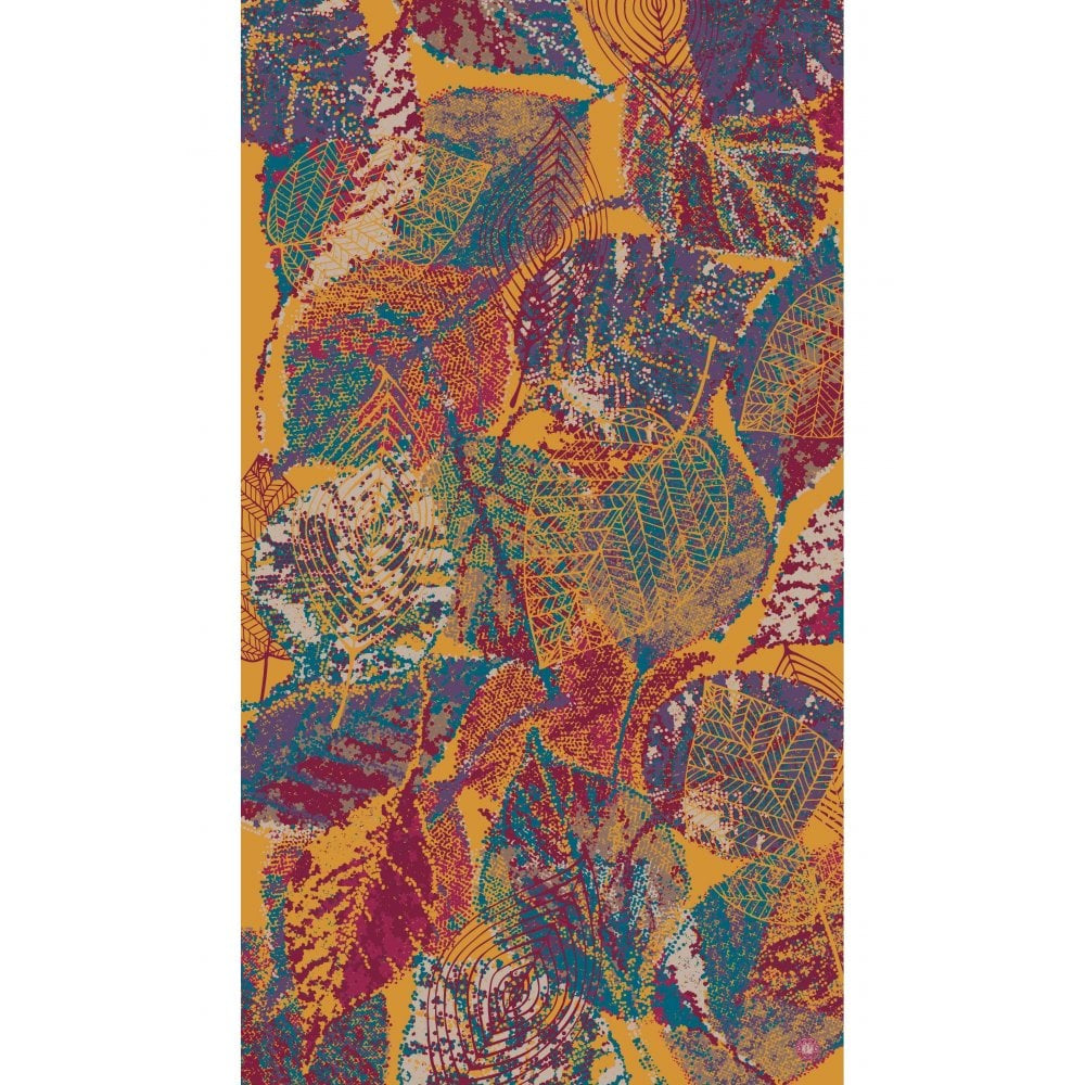 Print Scarf -Abstract Leaves - Mustard
