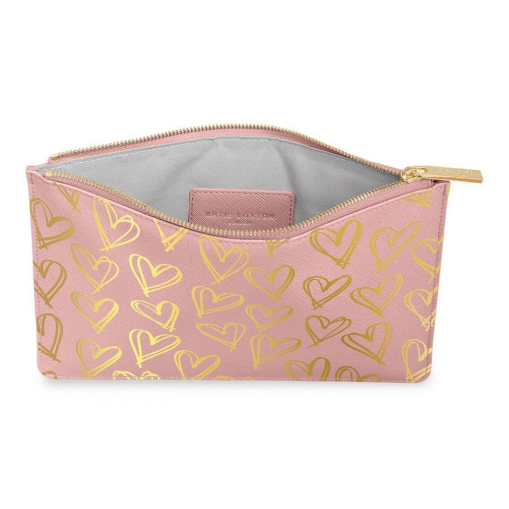 Perfect Pouch | Heart Print | Pink | 16 X 24cm