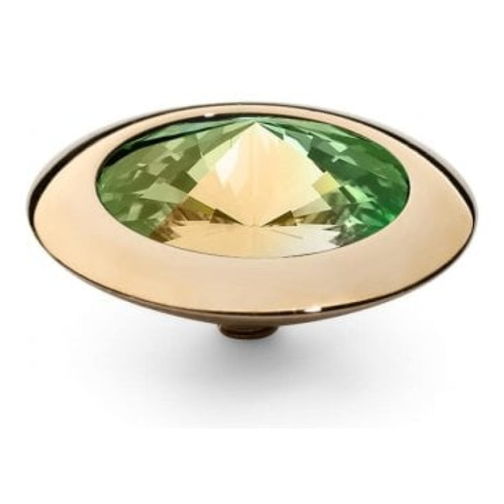 Famosa Gold 16mm Tondo Ring Top Luminous Green