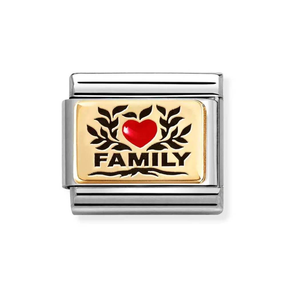 Composable Classic Link Family With Red Heart Symbol In 18K Gold & Enamel