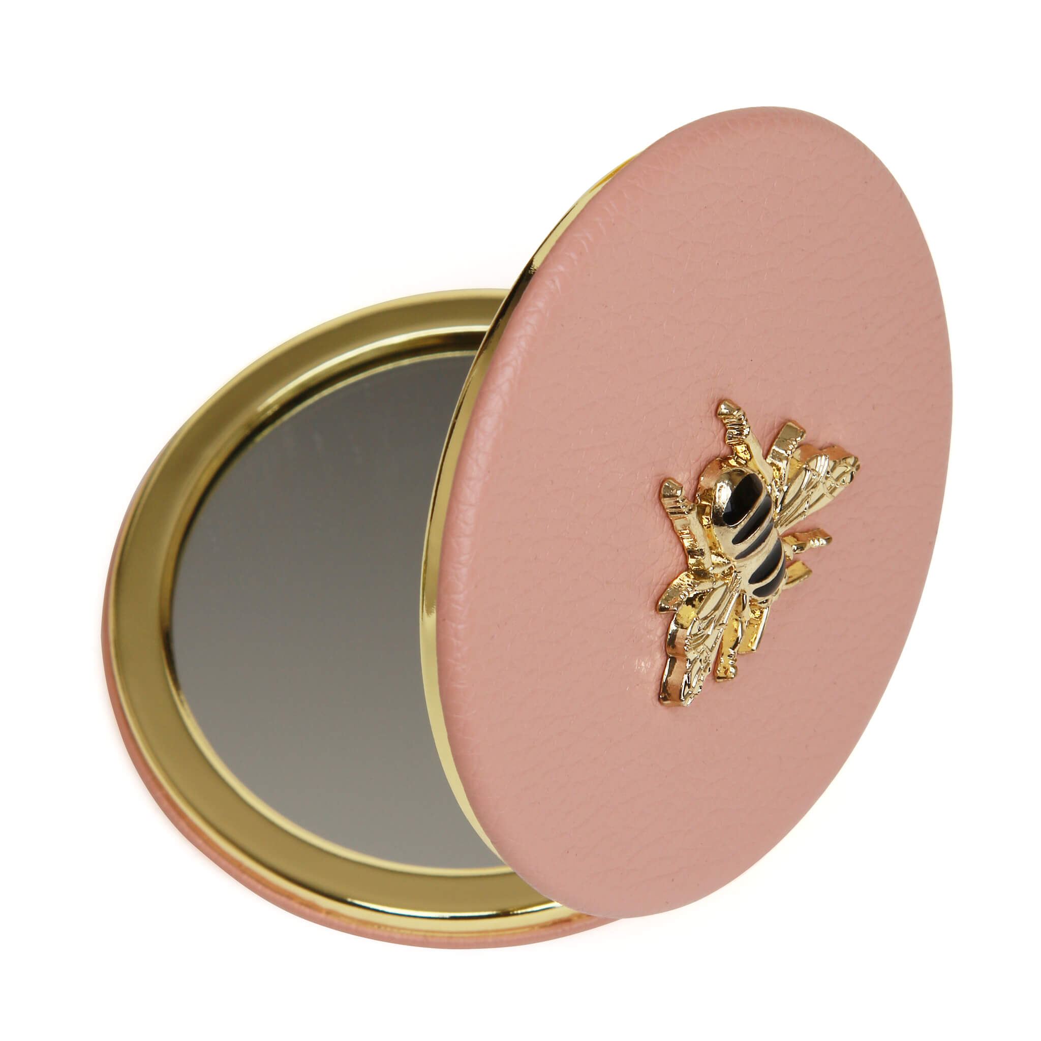 Round Compact Mirror Pink