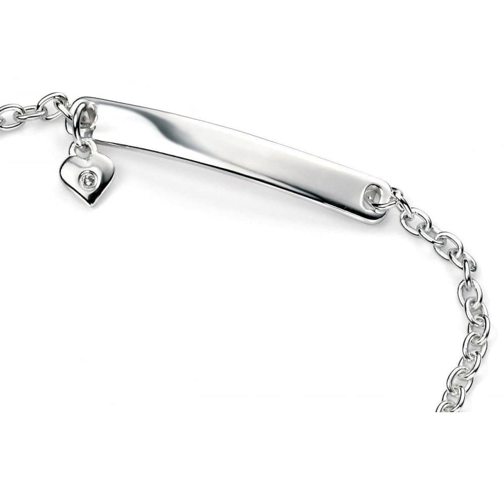 Sterling Silver ID Bracelet With Heart