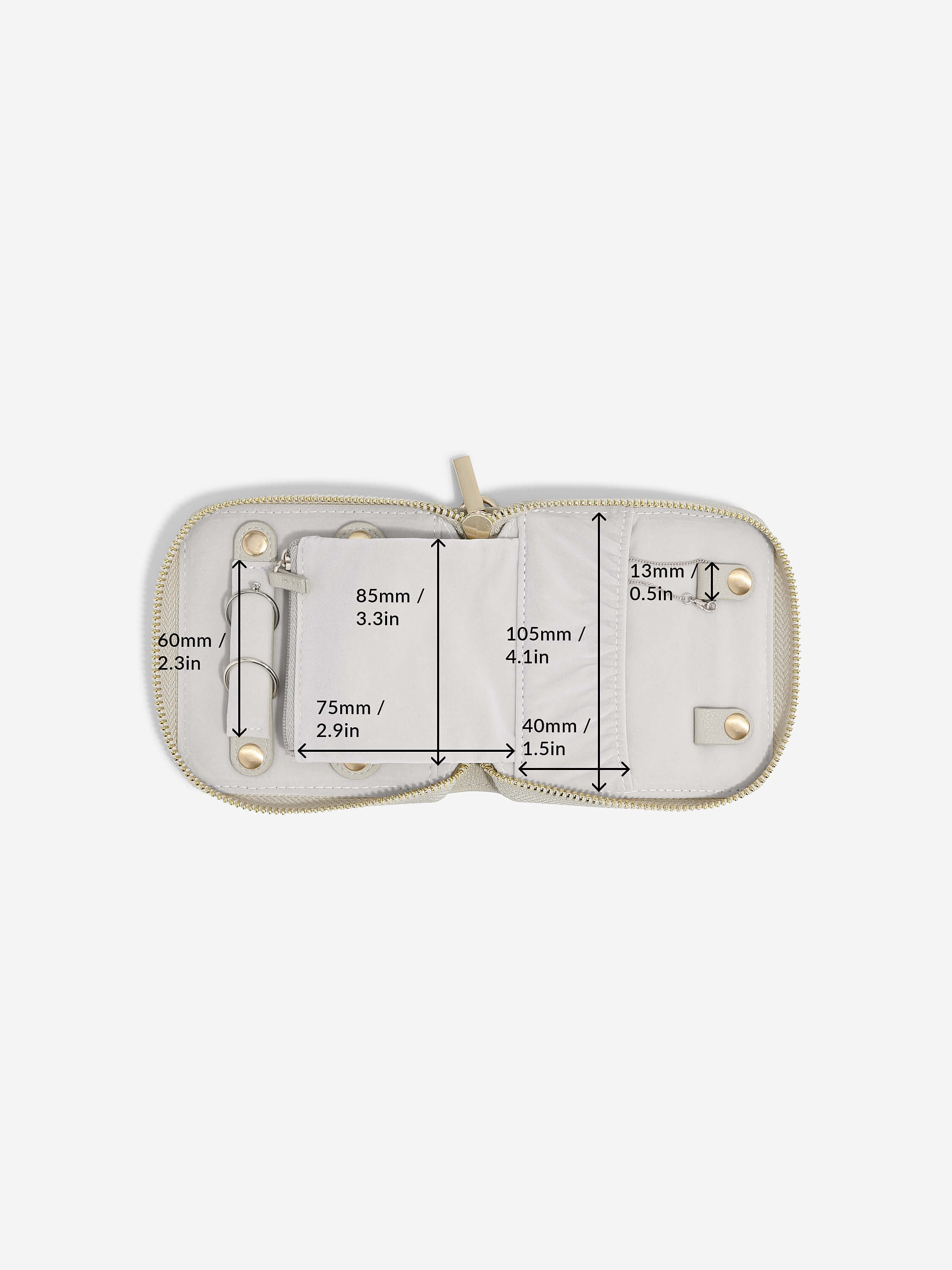 Oatmeal Compact Jewellery Roll