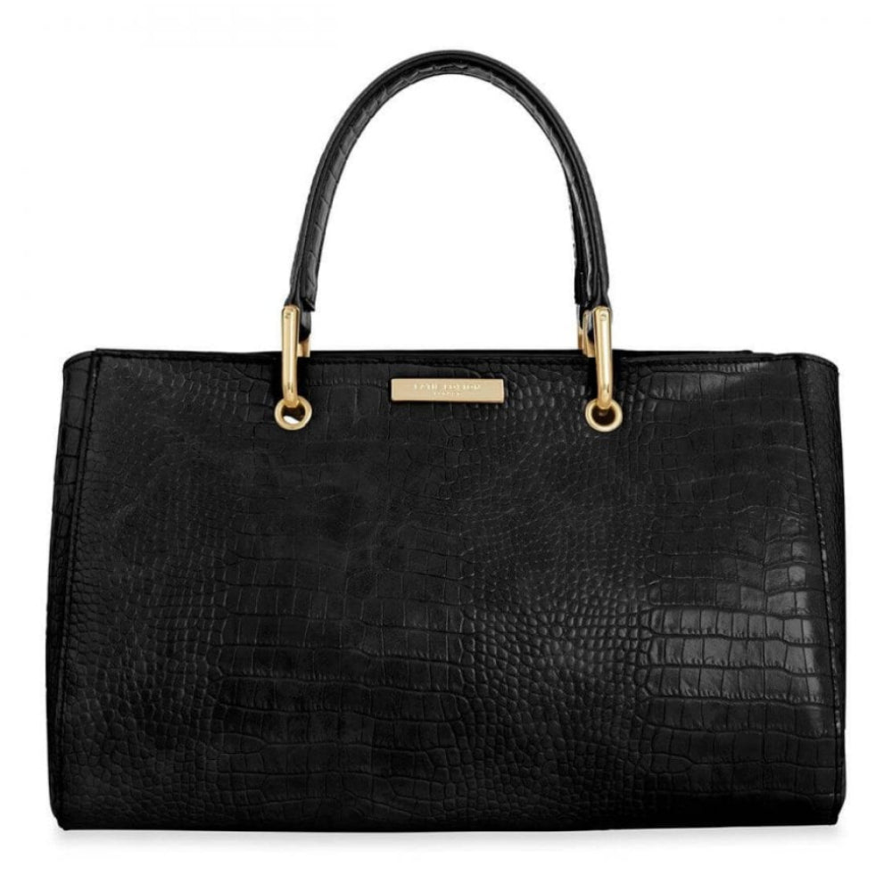 Celine Faux Croc Handbag | Black | 20 X 33 X 18 Cm