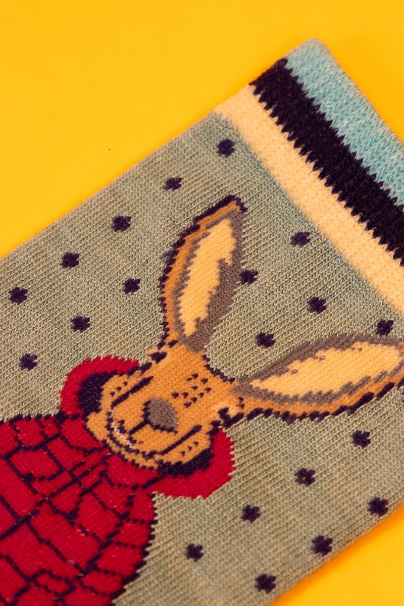 Puffa Jacket Bunny Ankle Socks- Ice