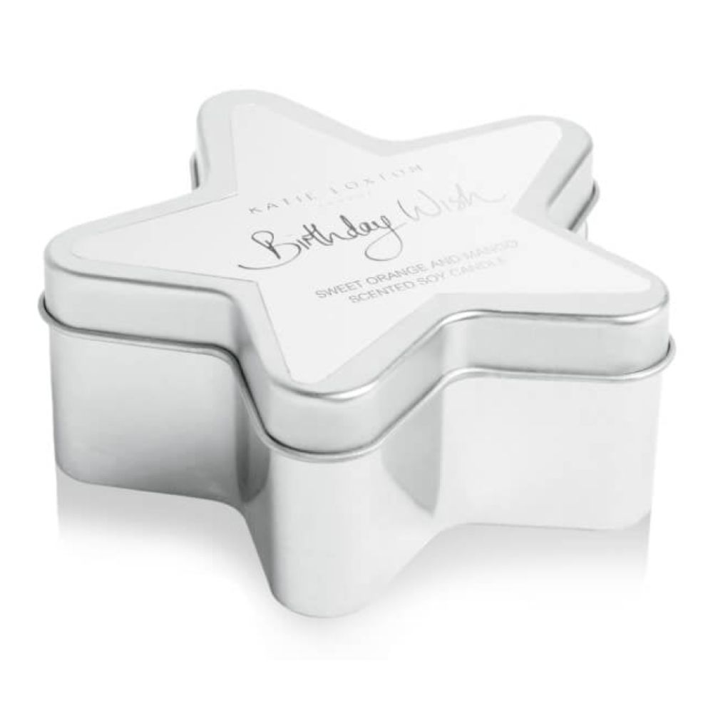 Birthday Wish Star Tinned Candle