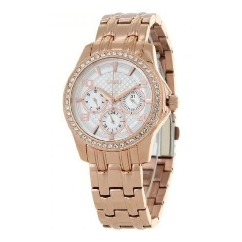 Rose Gold Stainless Steel Crystalised Watch
