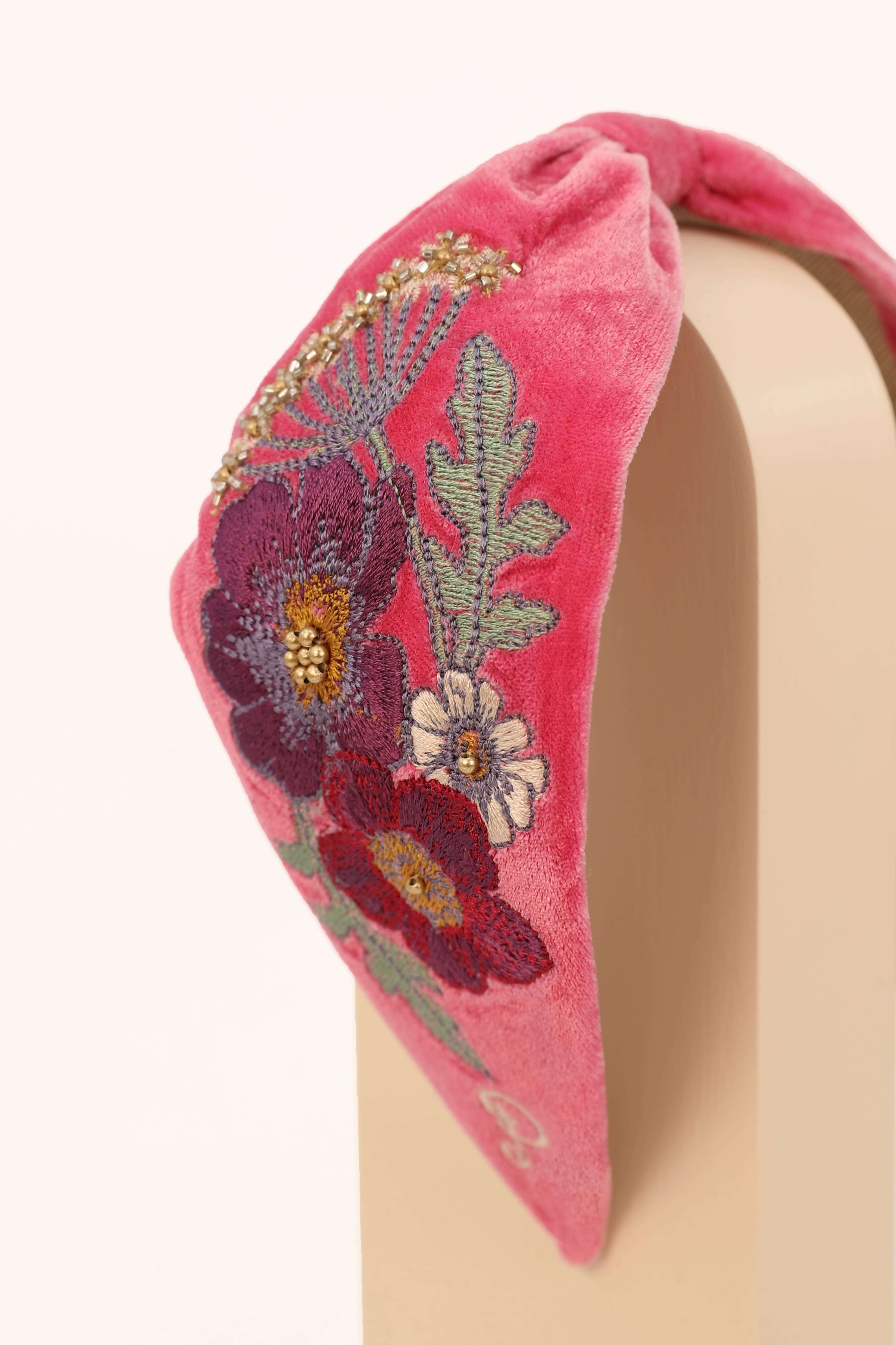 Embroidered Headband Wild Woodland - Bubblegum