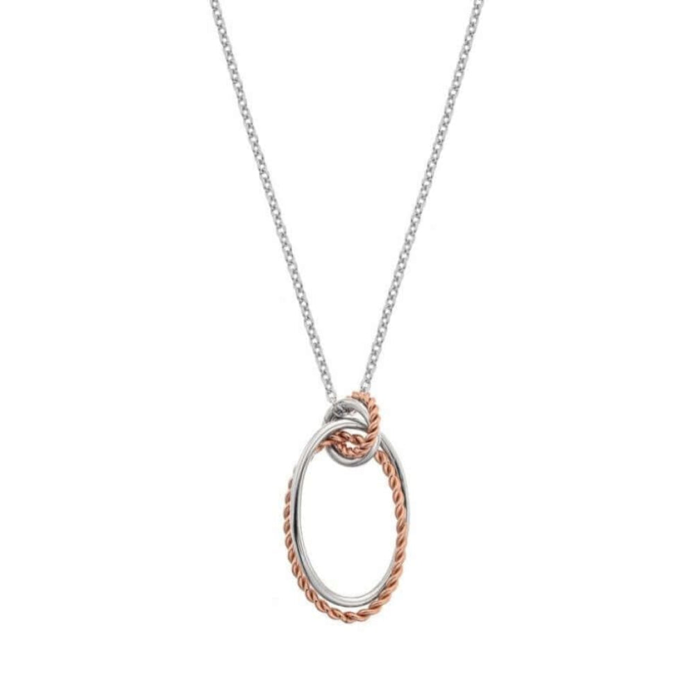 Unity Oval Pendant Rose Gold Plate Accents