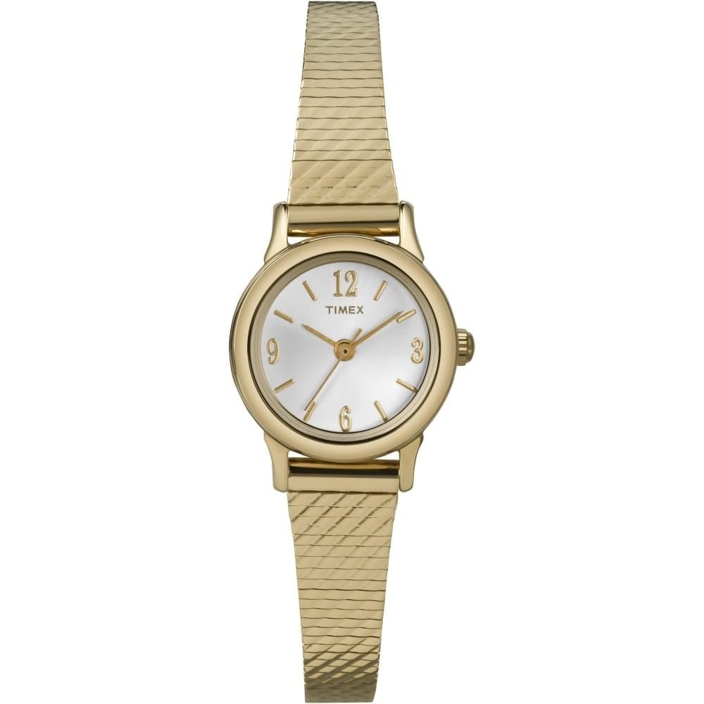 WOMENS SMALL ROUND CASE WITH GOLD STRAP