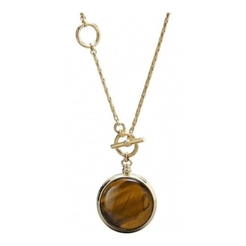 Ladies Vintage Gold Circular Pendant Necklace