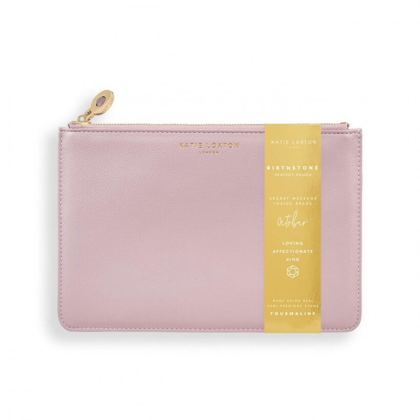 Birthstone Perfect Pouch | October | Tourmaline | Dusty Pink