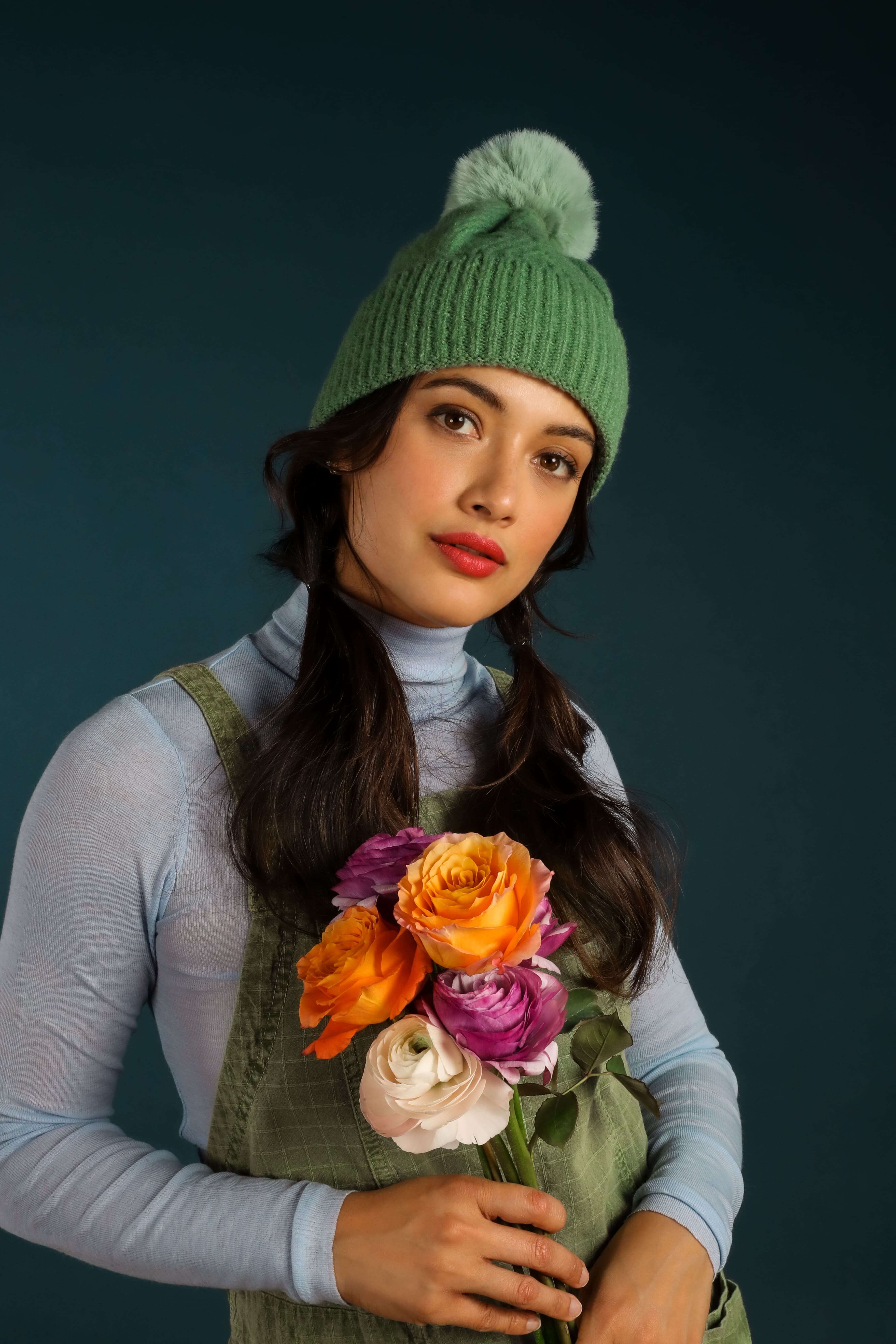 Ingrid Bobble Hat - Sage