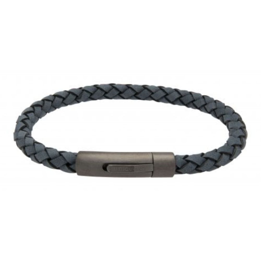 Anti.Blue Leather Bl Edge With Matte/Gunmetal Ip Steel Clasp