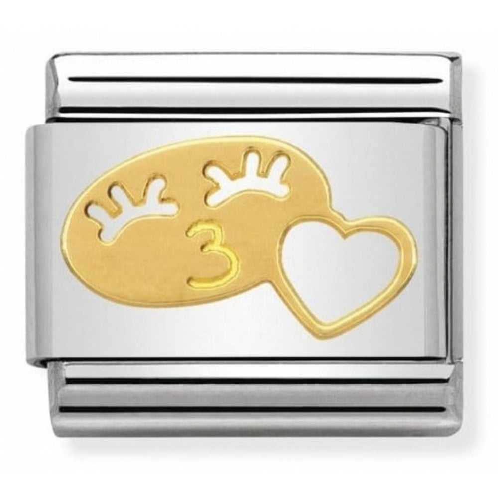 Classic Her Kiss With Heart In Stainless Steel & 18k Gold Charm