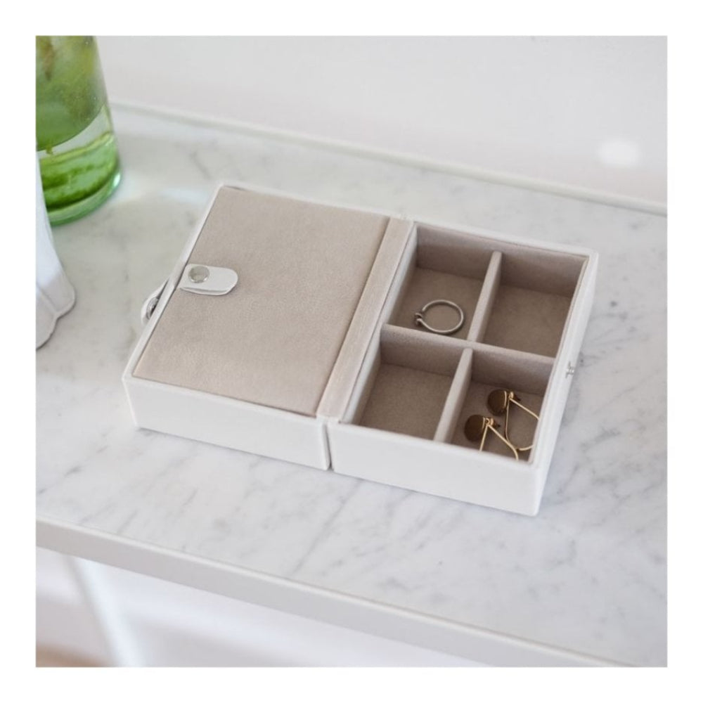 Folding Travel Jewellery Box White