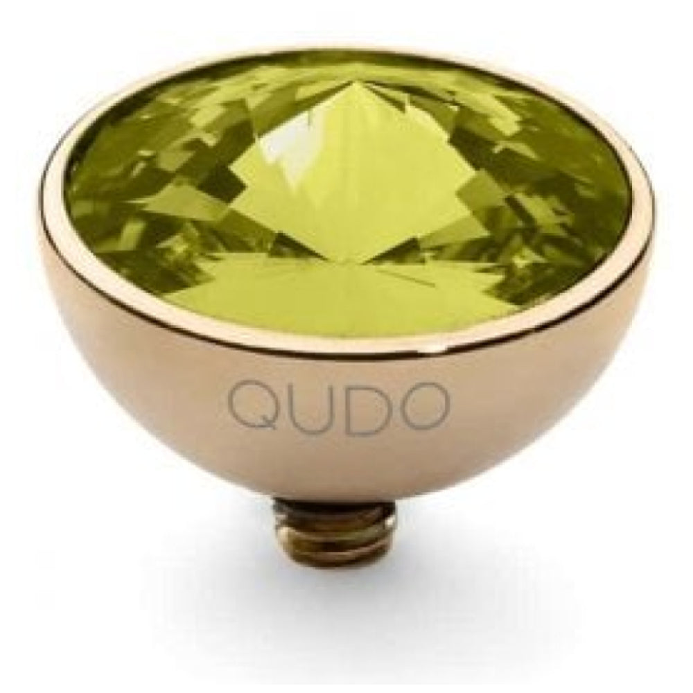 Famosa Gold 11.5mm Bottone Ring Top Olivine