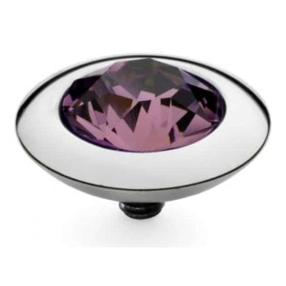 Famosa Silver 13mm Tondo Ring Top Amethyst