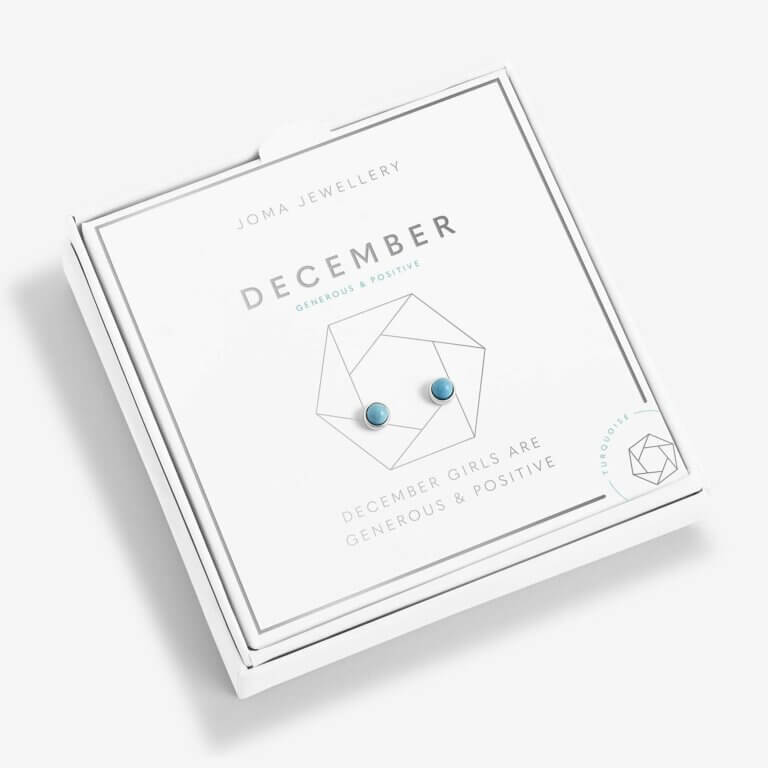 December Turquoise Birthstone Boxed Earrings