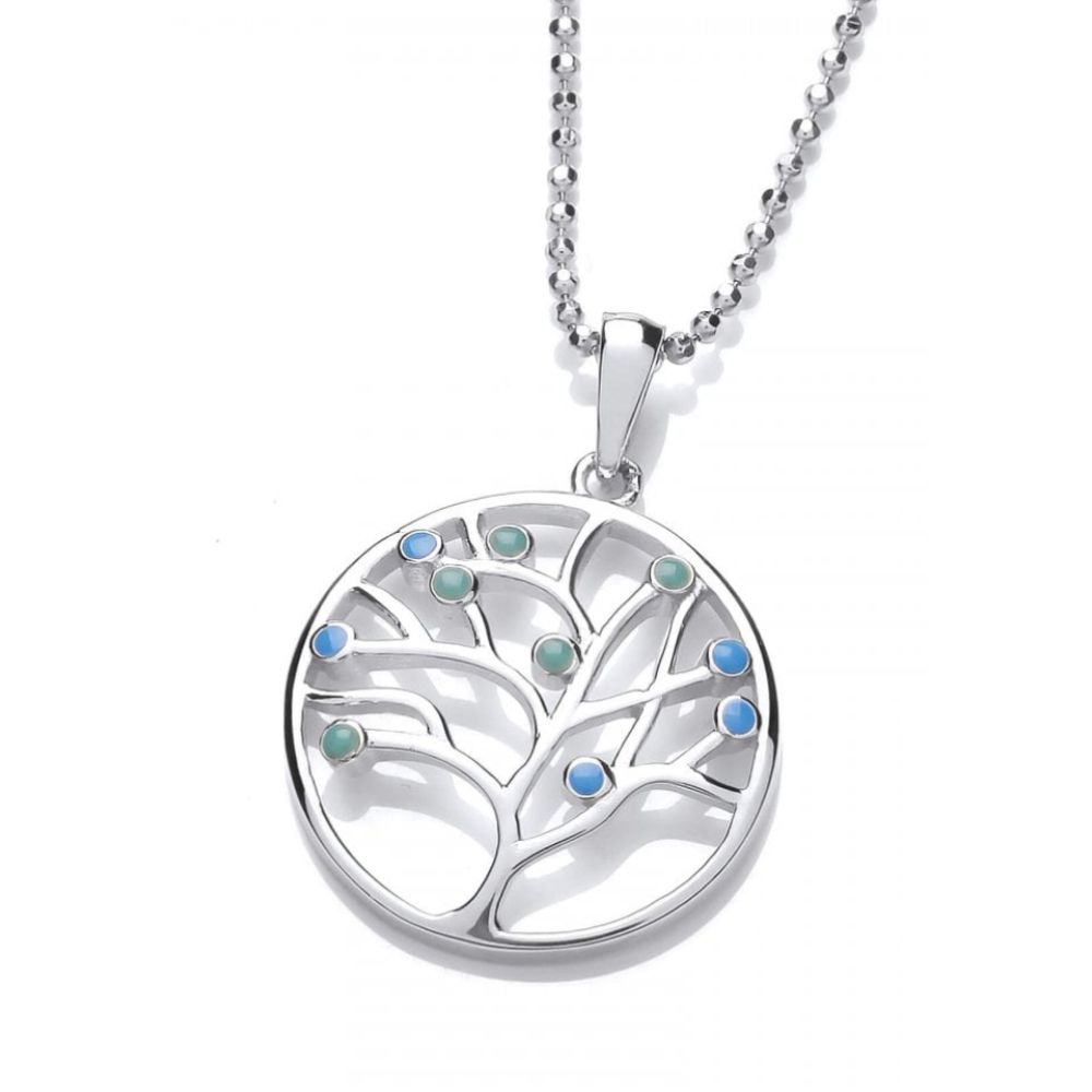 Silver Opalique Tree Of Life Pendant