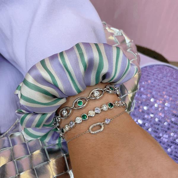 Dotty Tennis Bracelet In Popsicle CZ & Silver