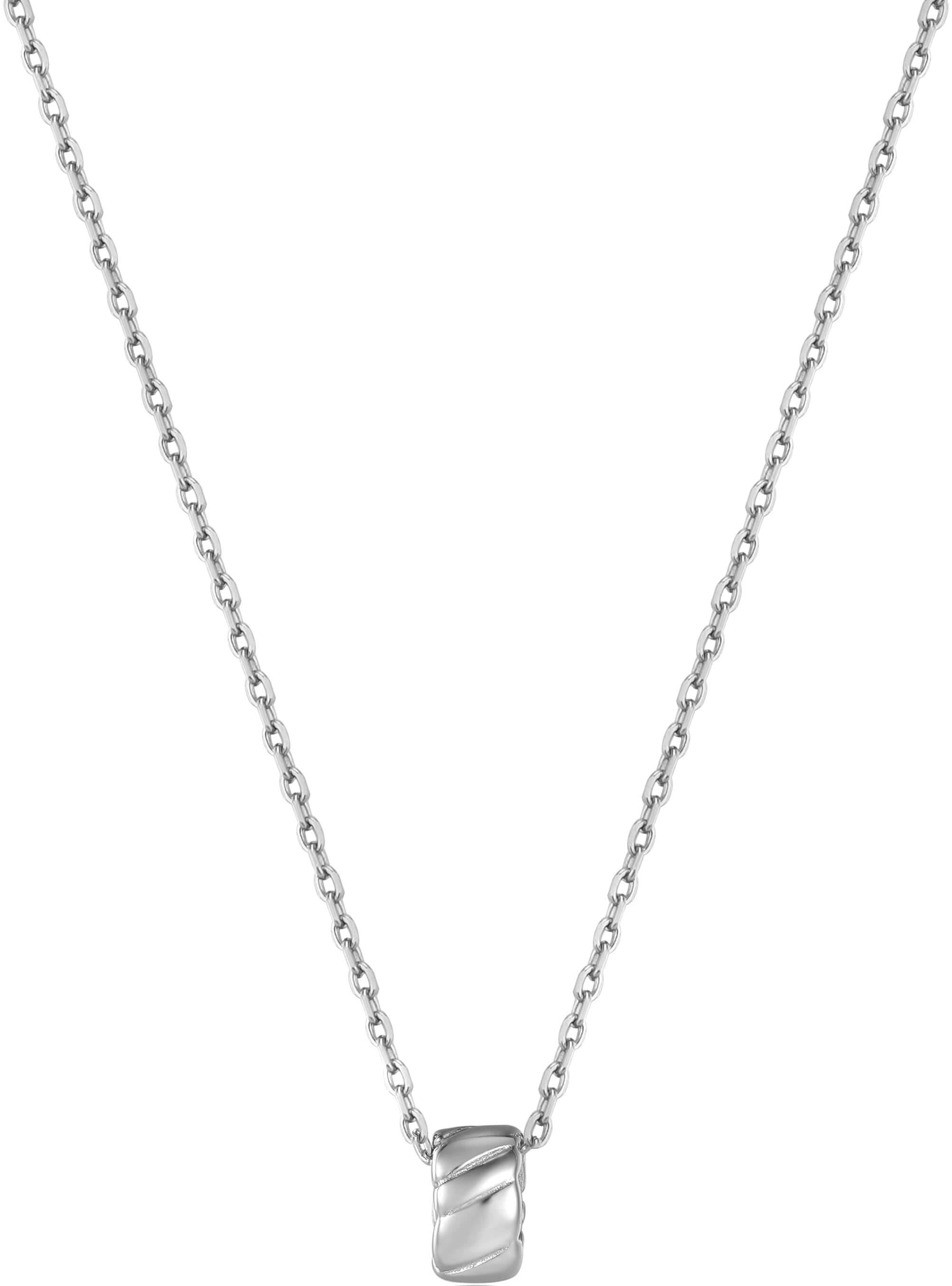 Silver Smooth Twist Pendant Necklace