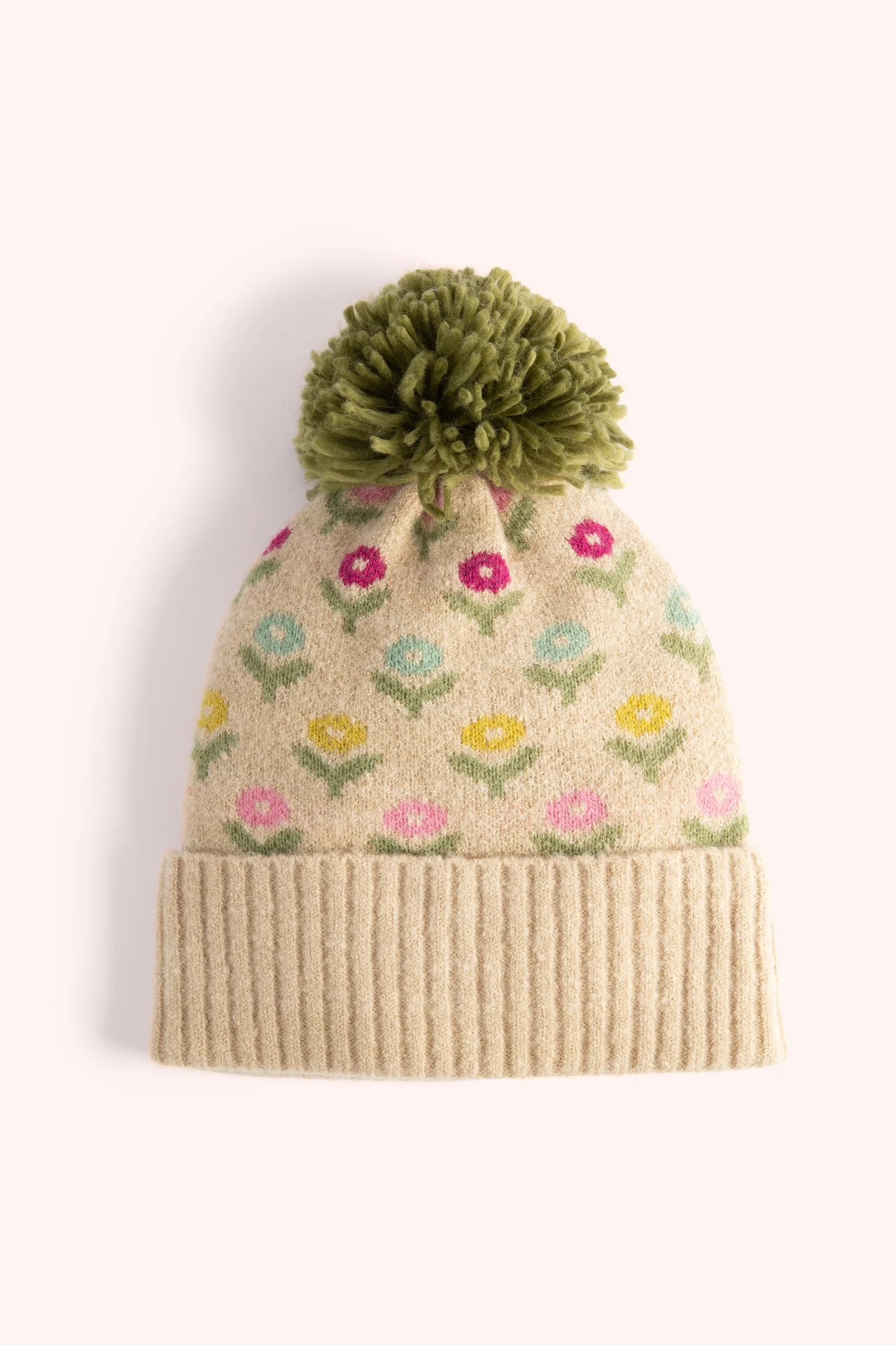 Willow Ditsy Flower Pompom Hat In Cream
