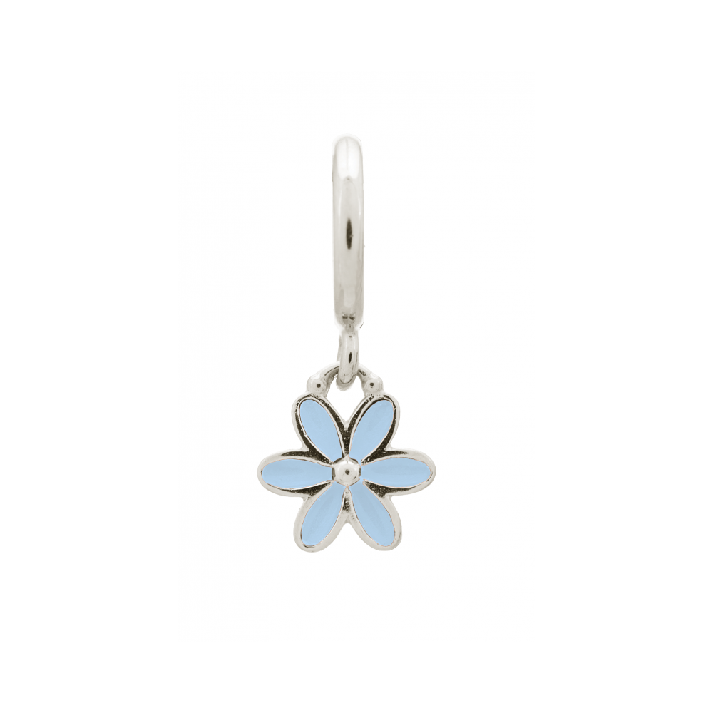 Light Blue Enamel Flower Drop Charm