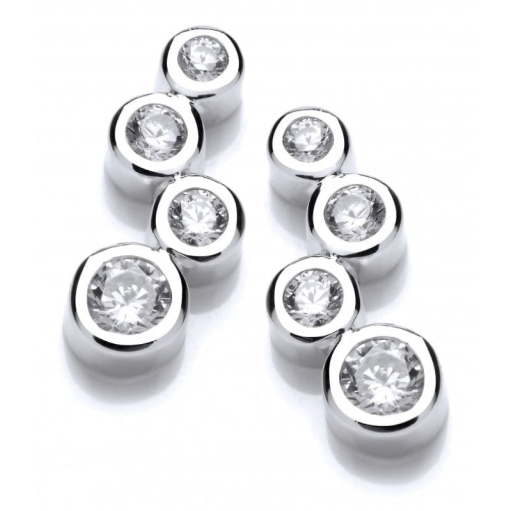 CZ Bubbles Drop Earrings