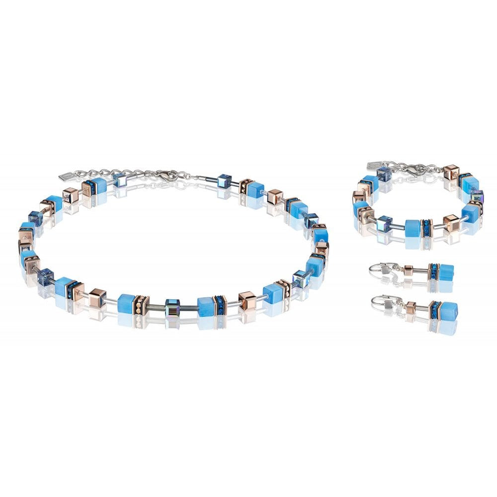 Blue Geo Cube Necklace