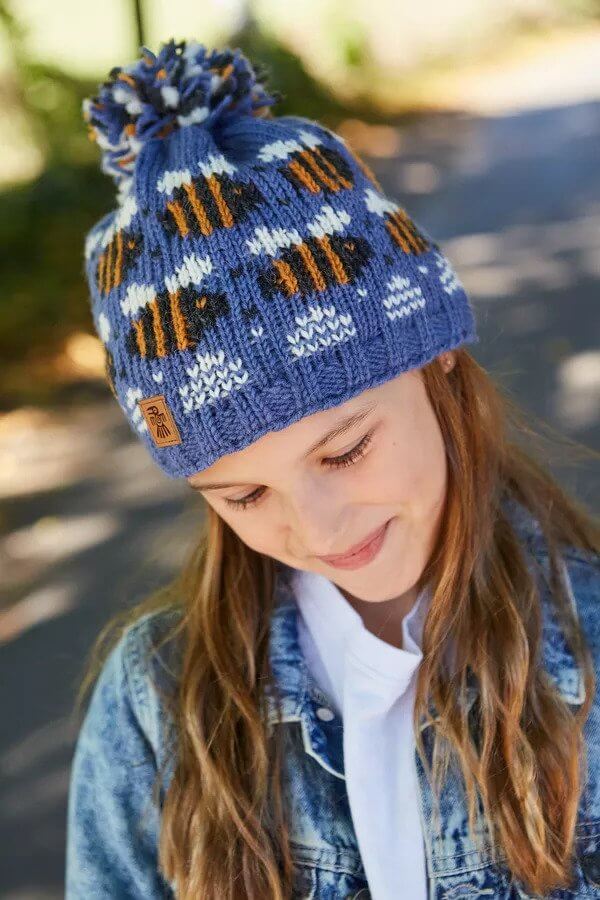Kids Beehive Bobble Beanie Hat
