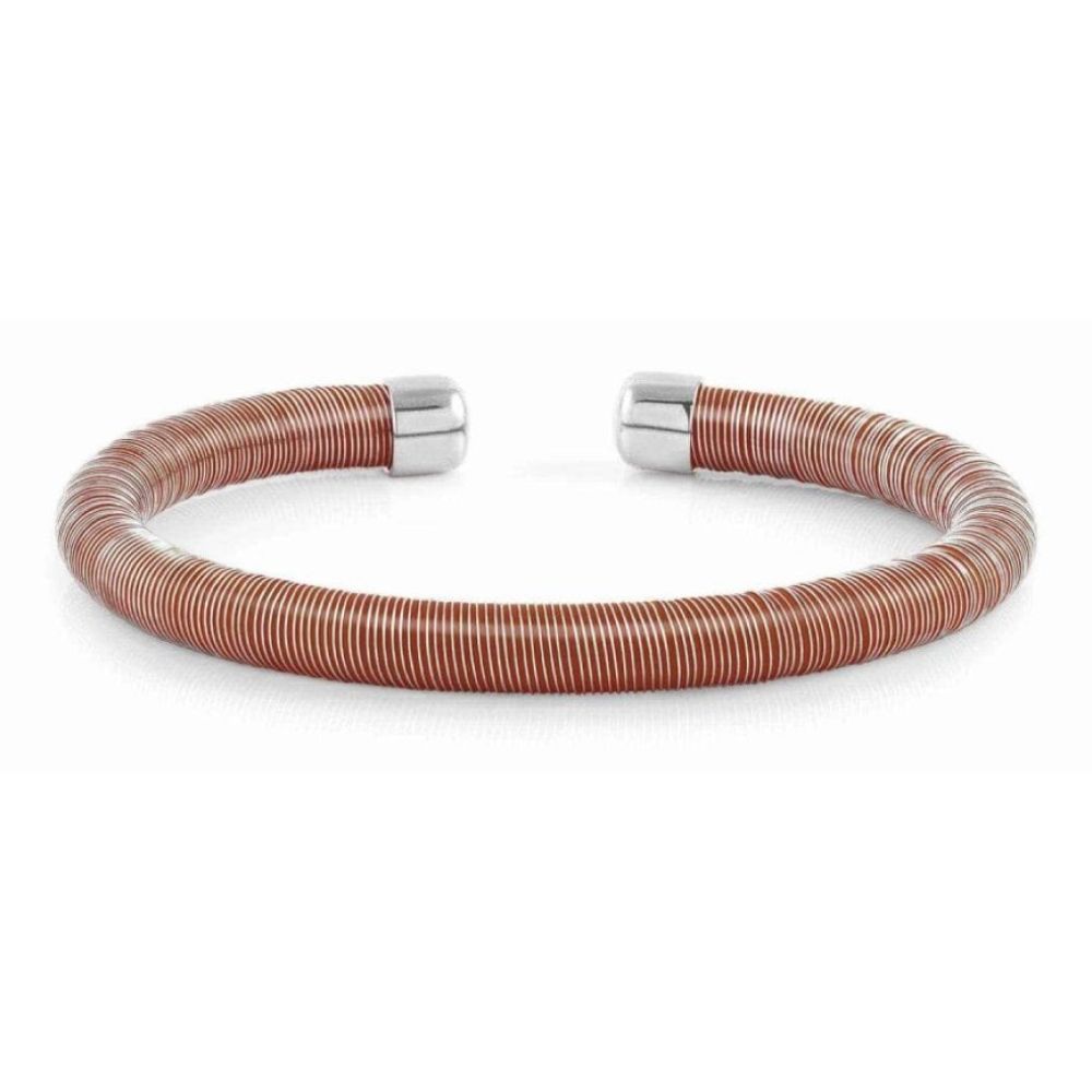 Essenzia Synthetic Rubber And 925 Silver Bracelet (002_Red)