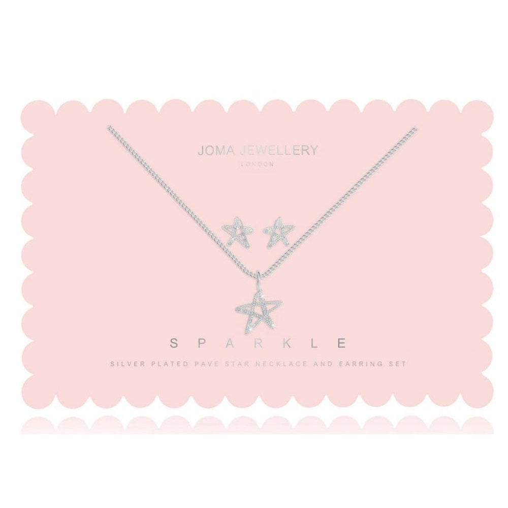 Sentiment Set - Sparkle - Star Outline Pave Earrings & Necklace Set