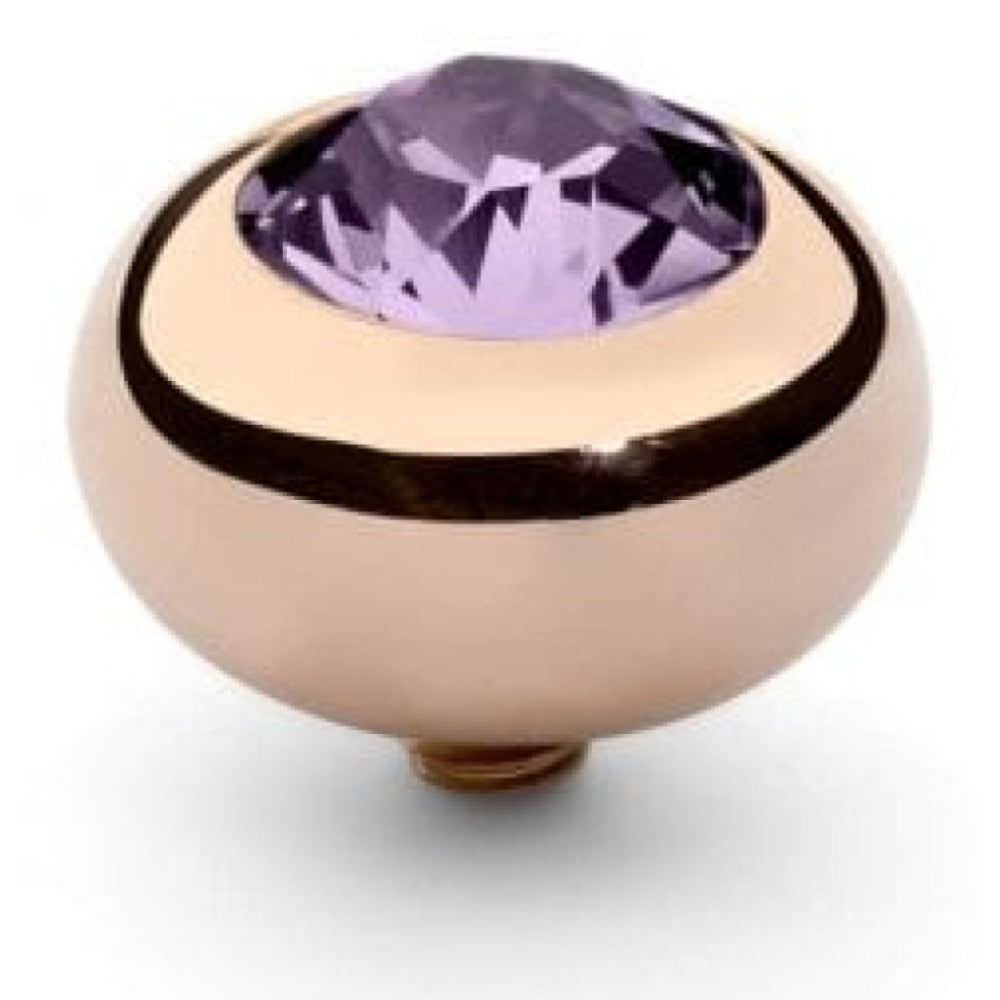 Famosa Rose Gold 10mm Tondo Ring Top Violet