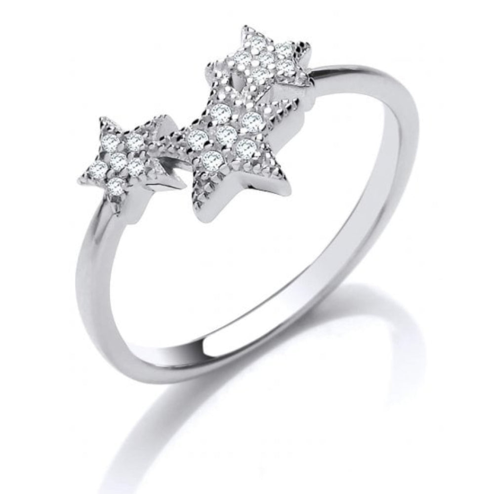 Silver CZ Shooting Stars Ring 7/N