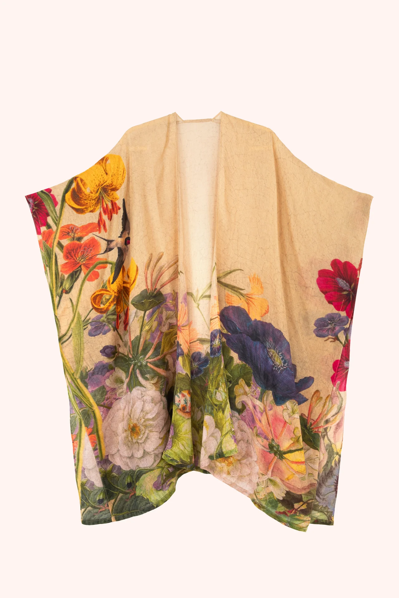 Wool Wraparound - Autumn Posy - Cream