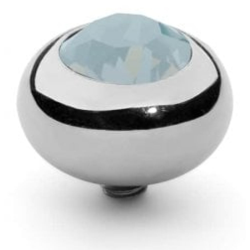 Famosa Silver 10mm Tondo Ring Top White Opal