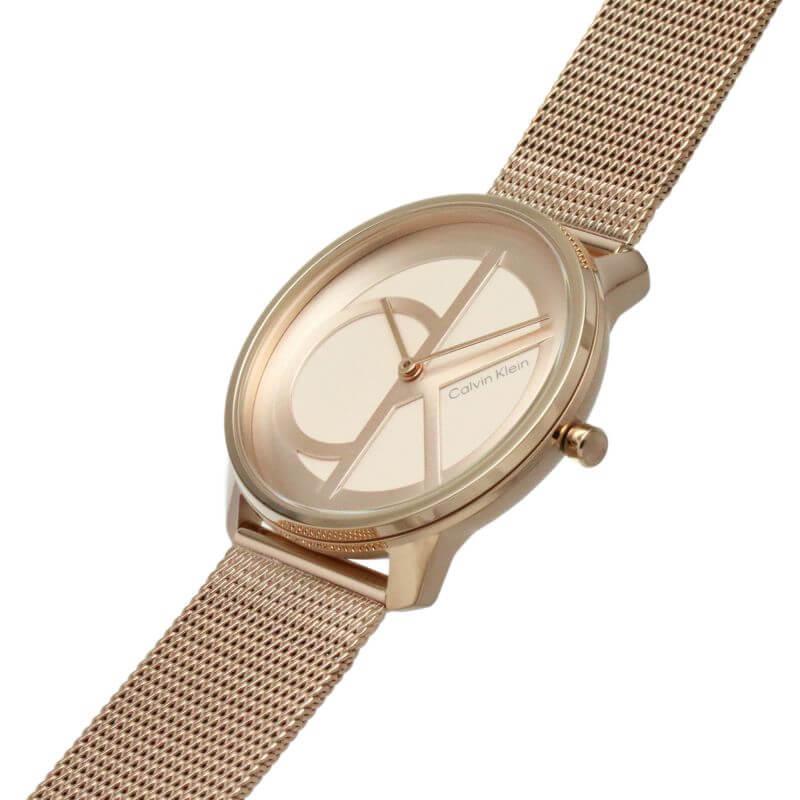 Iconic Rose Gold CK Dial & Mesh Strap Watch