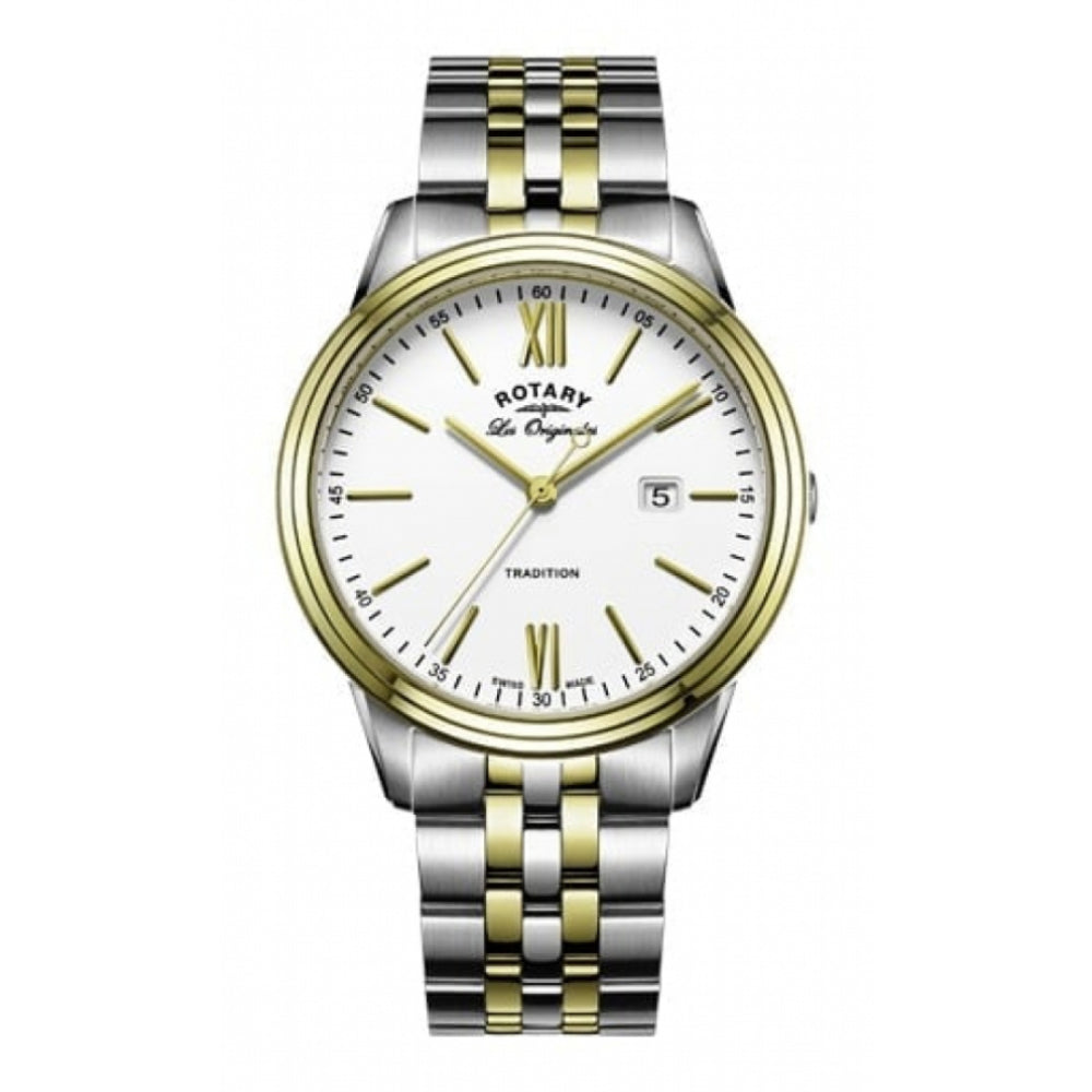 Two Tone Tradition Collection White Face Watch