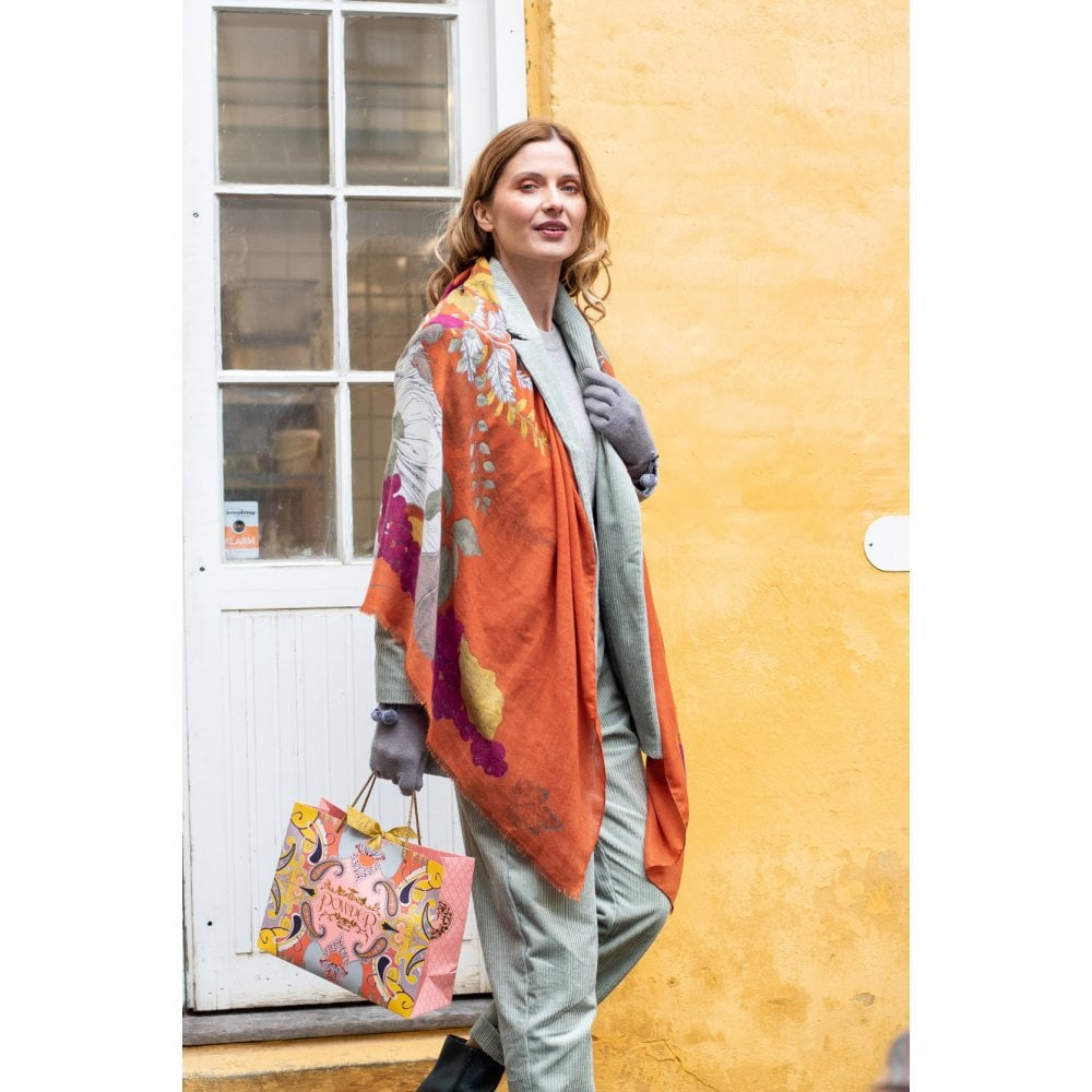 Print Scarf - Roman Rabbit - Tangerine