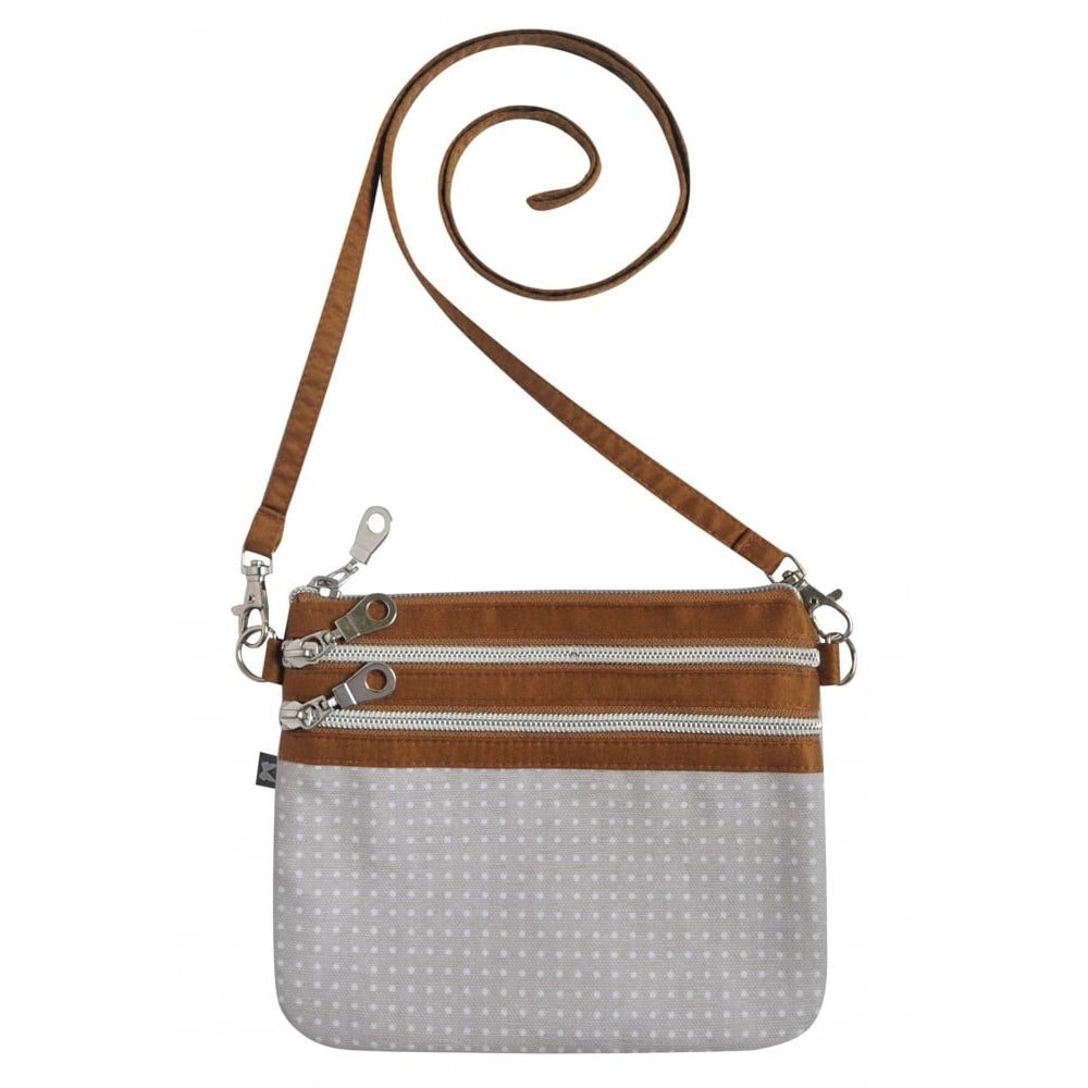 Spot Oil Cloth 3 Zip Pouch Bag