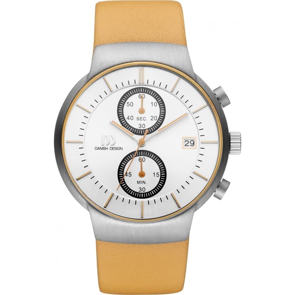 Mens' Titanium Chronograph Watch With Leather Strap
