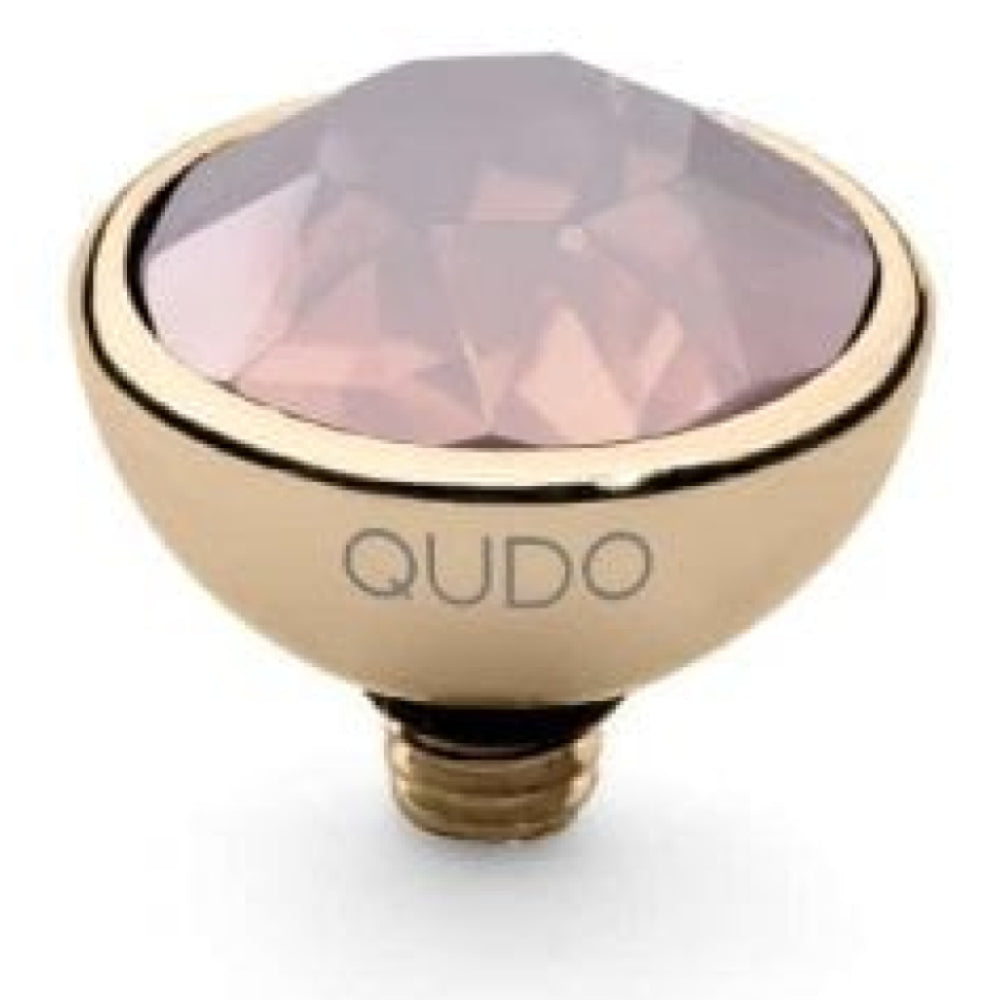 Famosa Gold 10mm Bottone Ring Top Rose Water Opal