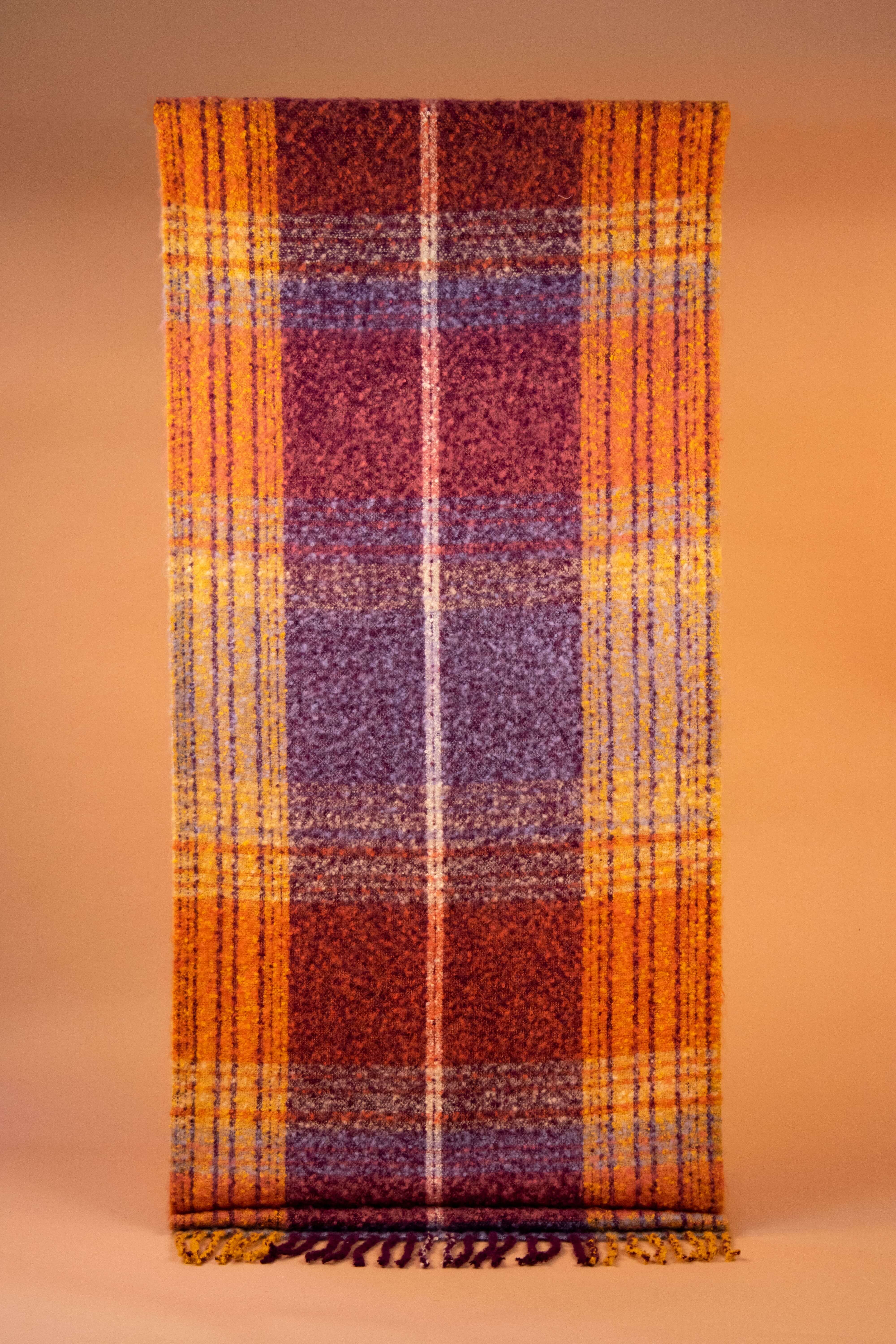 Maggie Cosy Scarf- Damson/Mustard